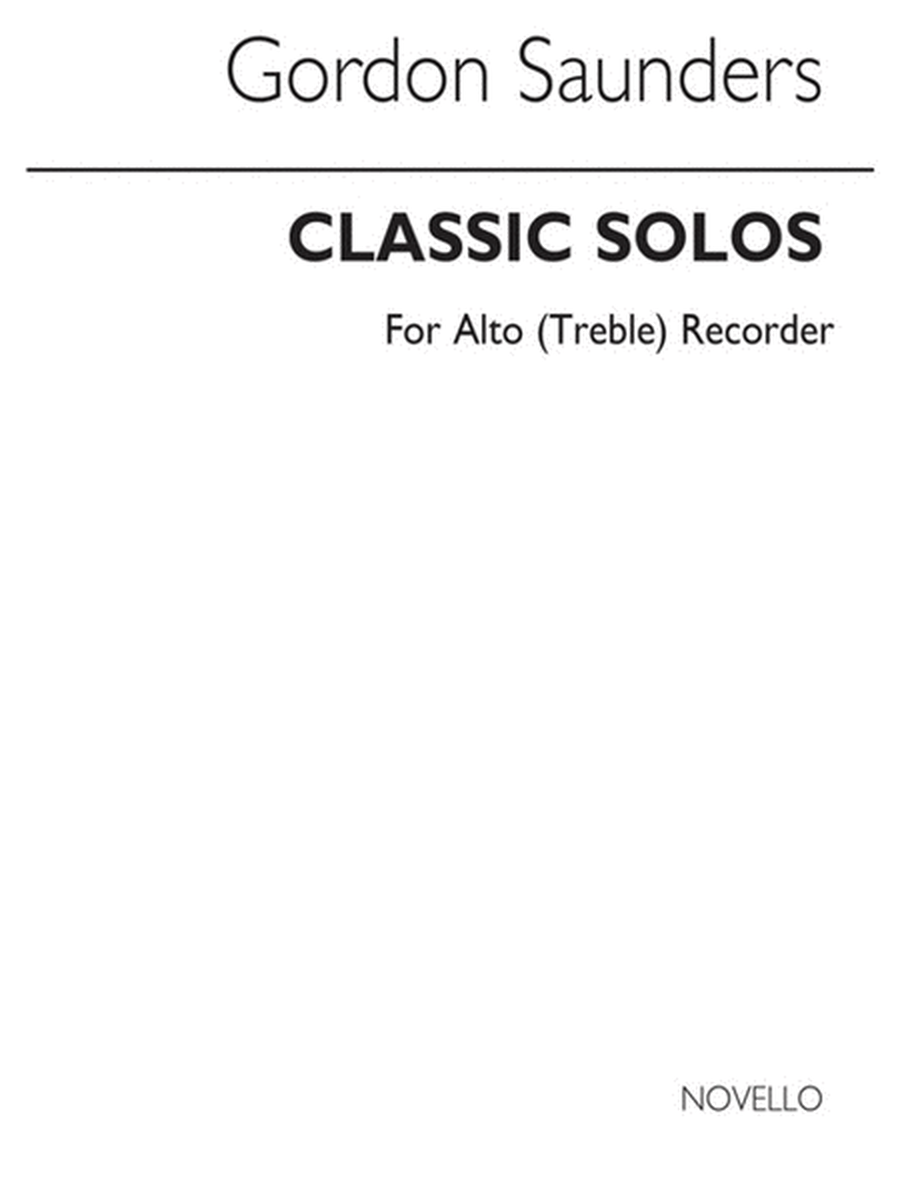 Classical Solos For Treble Recorder (Saunders)