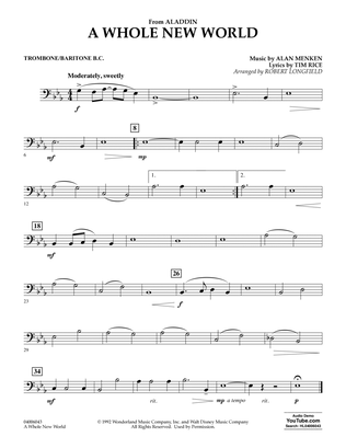 Book cover for A Whole New World (from Aladdin) (arr. Robert Longfield) - Trombone/Baritone B.C.