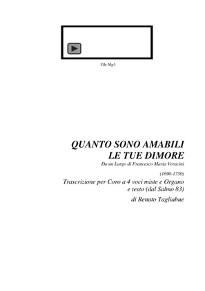 Book cover for LARGO - Veracini - QUANTO AMABILI SONO LE TUE DIMORE - Arr. for SATB Choir and Organ