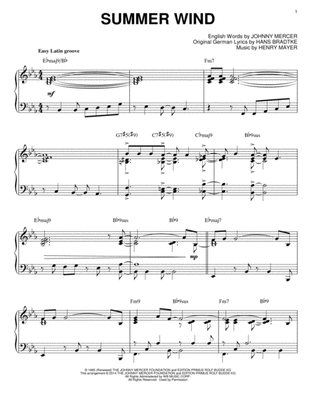 Book cover for Summer Wind [Jazz version] (arr. Brent Edstrom)