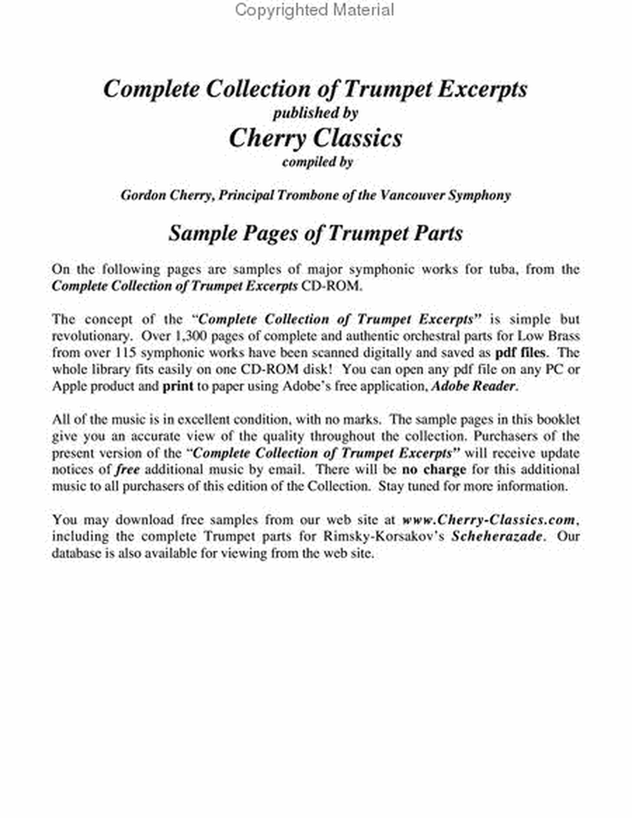 Complete Trumpet Excerpts Collection