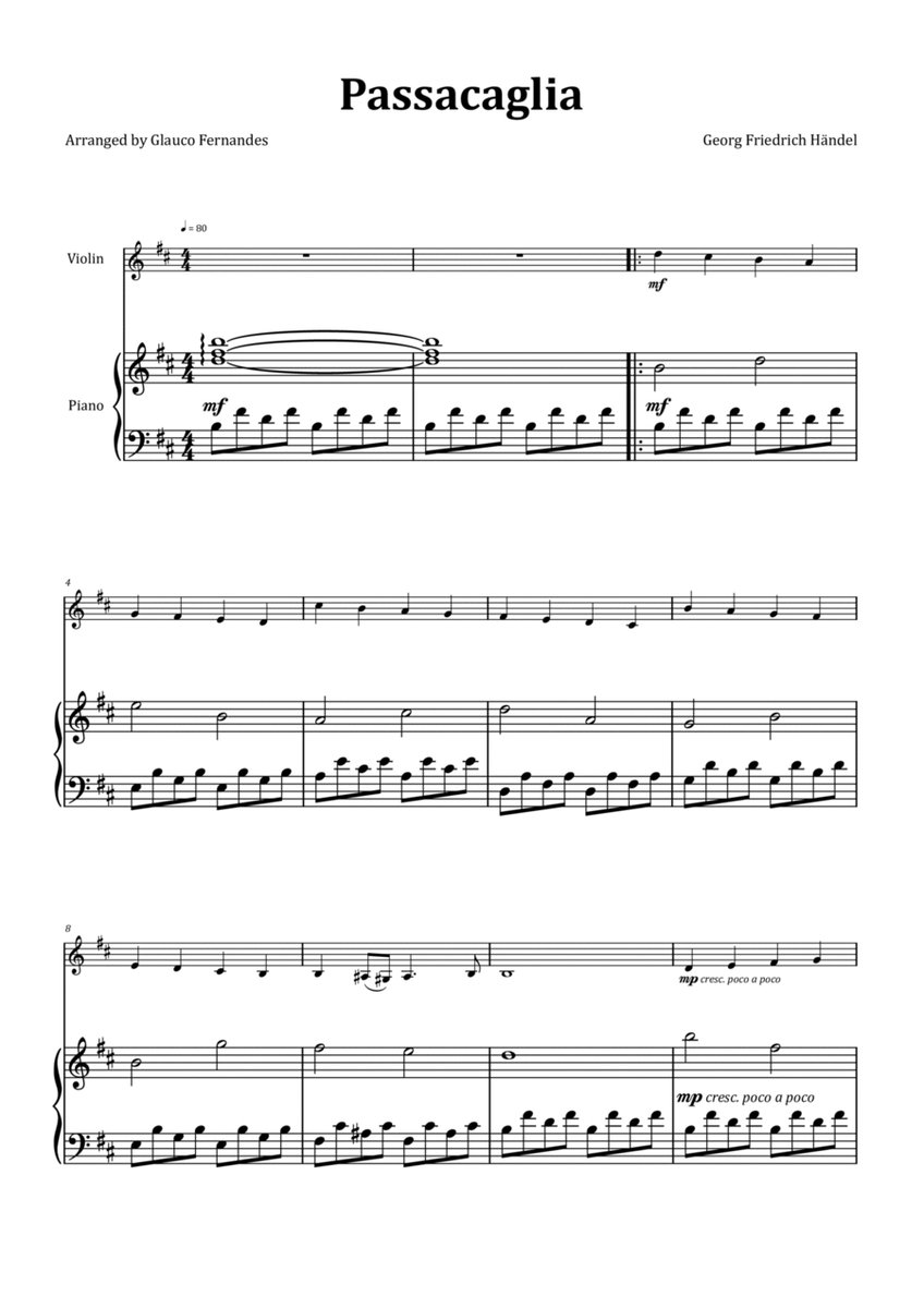 Passacaglia by Handel/Halvorsen - Violin & Piano image number null