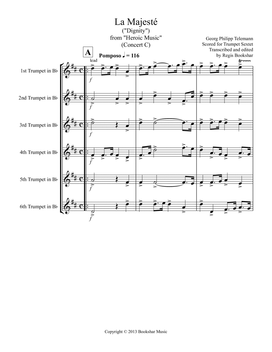 La Majeste (from "Heroic Music") (C) (Trumpet Sextet)