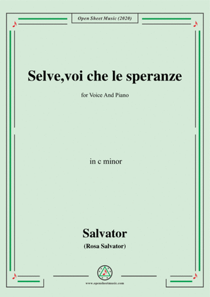 Book cover for Rosa-Selve,voi che le speranze,in c minor,for Voice and Piano