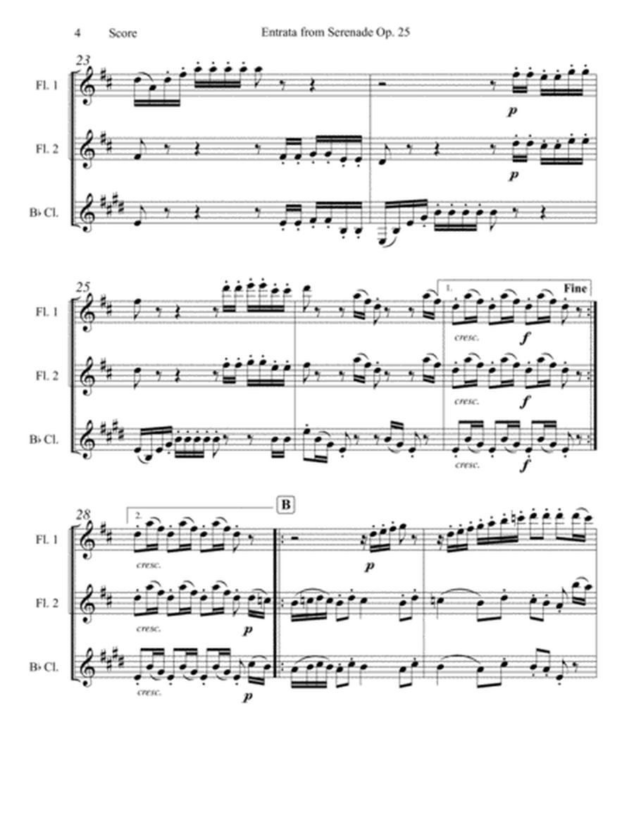 Beethoven - Entrata from Serenade Op. 25 set for 2 Flutes and Bb Clarinet image number null