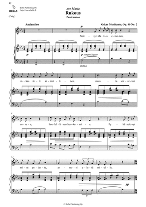 Rukous, Op. 40 No. 2 (Original key. E-flat Major)