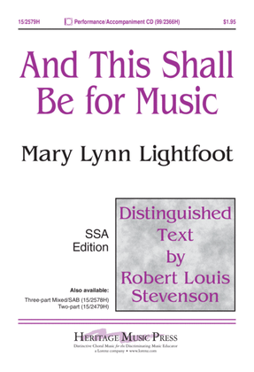 Book cover for And This Shall Be For Music