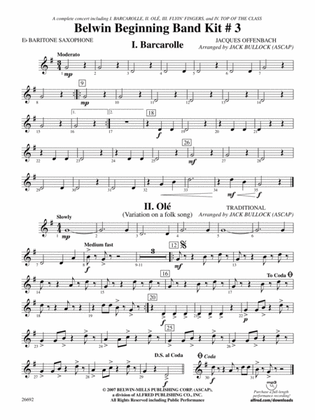 Belwin Beginning Band Kit #3: E-flat Baritone Saxophone