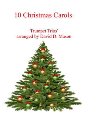 Book cover for 10 Christmas Carols for Trumpet Trio +Piano