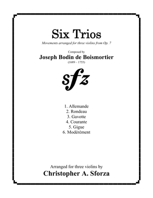 Book cover for Six Violin Trios from Op. 7