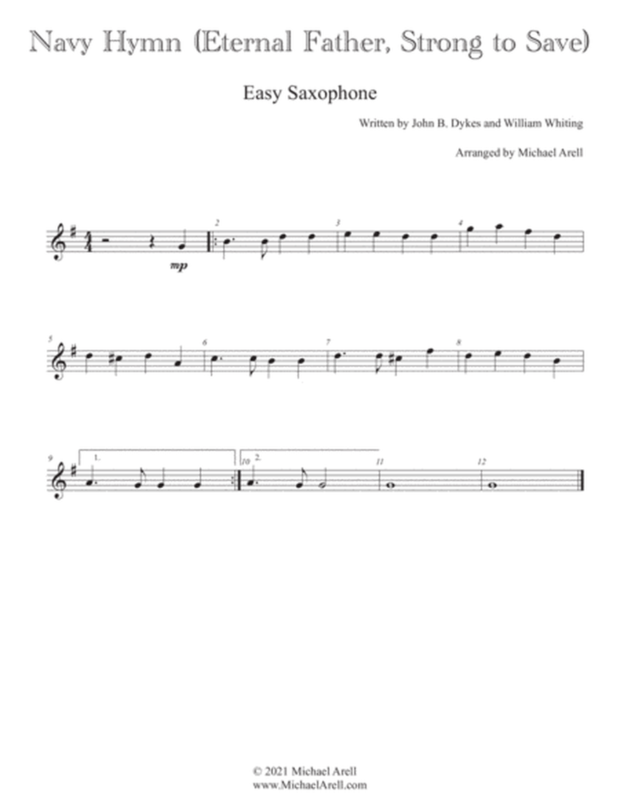 Navy Hymn (Eternal Father Strong To Save)- Easy Saxophone image number null