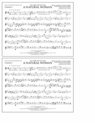 Book cover for (You Make Me Feel Like) A Natural Woman (arr. Jay Dawson) - Clarinet 1