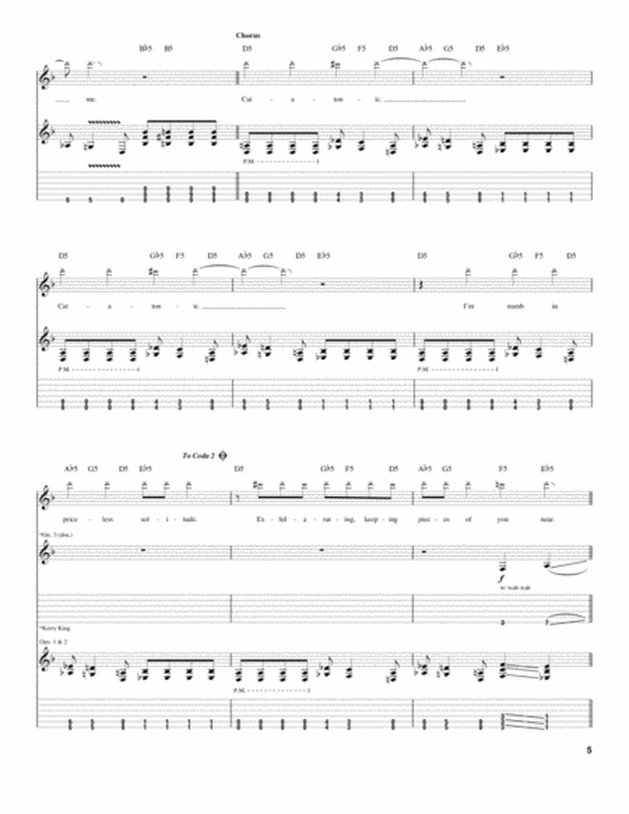 Catatonic by Slayer Electric Guitar - Digital Sheet Music