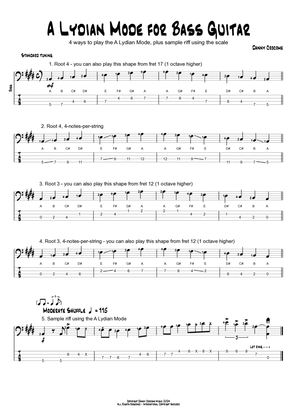 A Lydian Mode for Bass Guitar (4 Ways to Play)