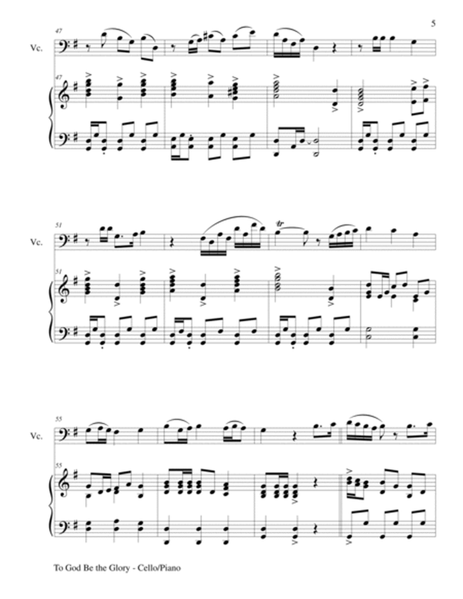 TO GOD BE THE GLORY (Duet – Cello and Piano/Score and Parts) image number null