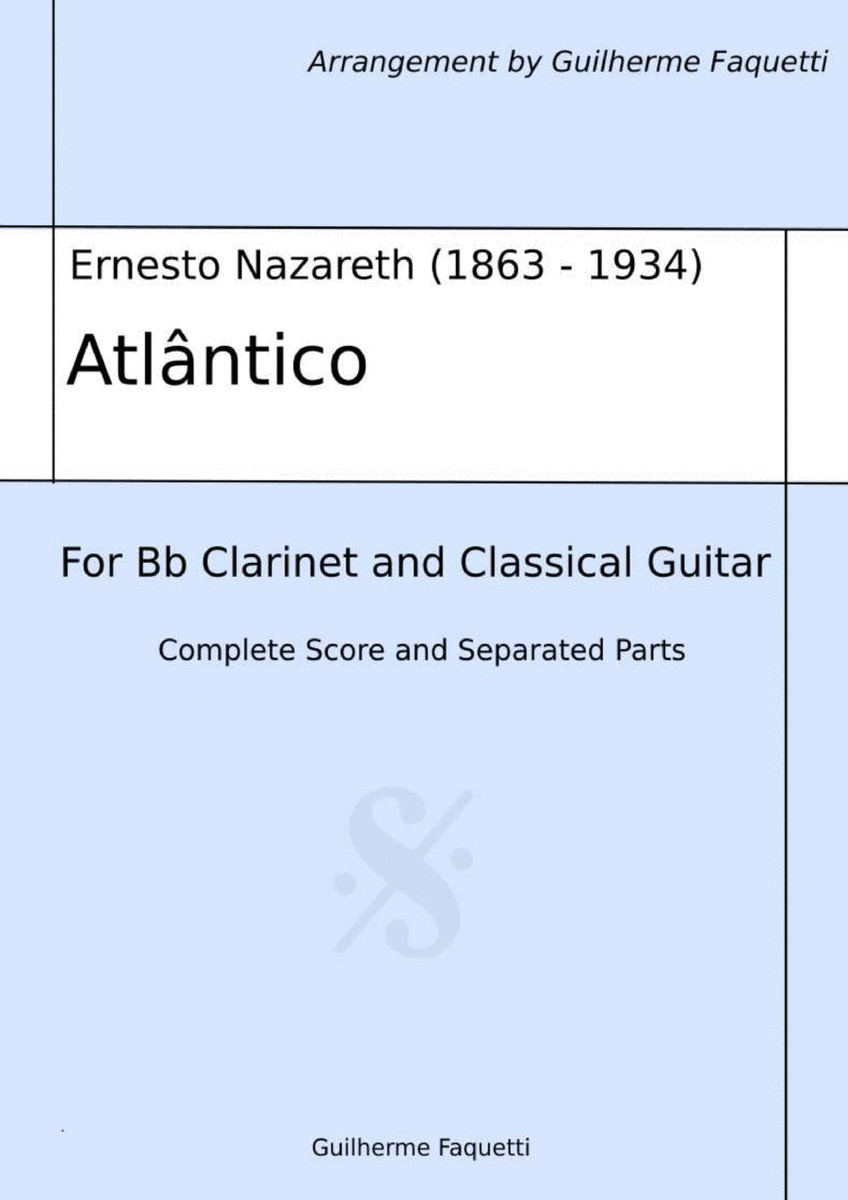 Ernesto Nazareth - Atlântico. Arrangement for Bb Clarinet and Classical Guitar image number null
