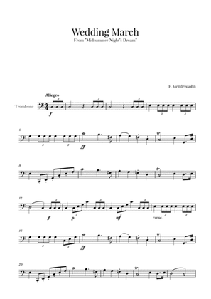 Book cover for Wedding March (Bridal Chorus - Here comes the Bride) for Trombone Solo