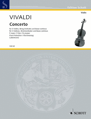 Book cover for Violin Concerto P. 278 3vns