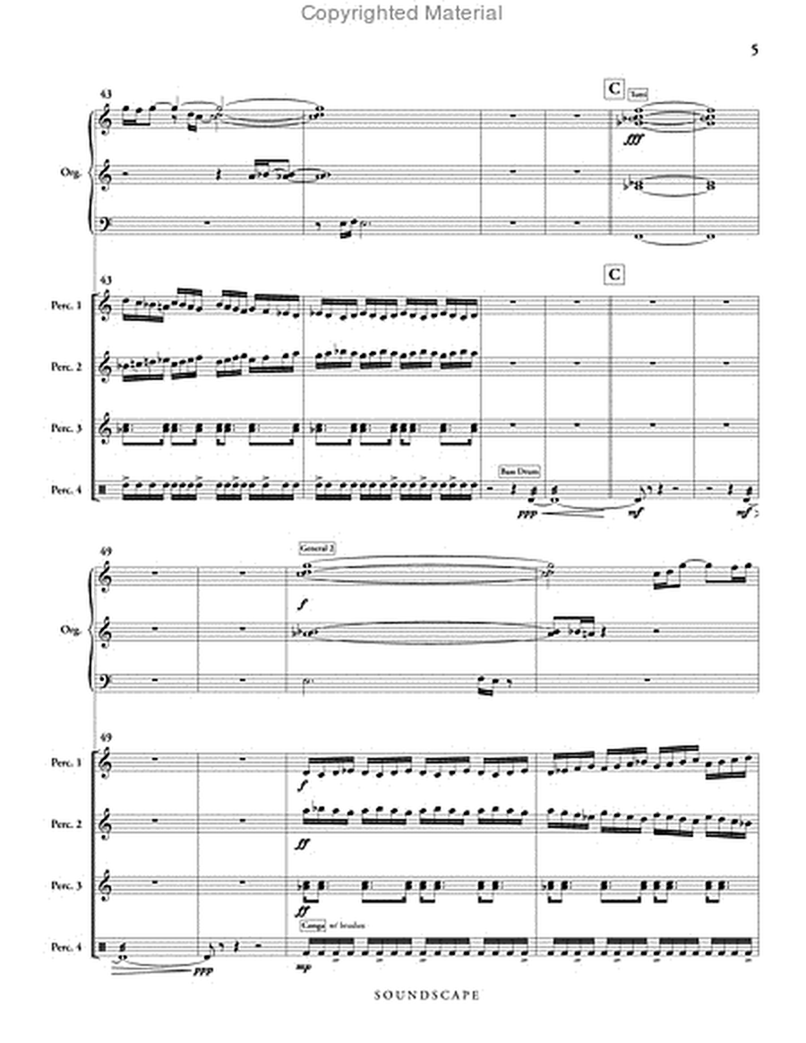 Soundscape for Organ & Percussion Ensemble (score & parts)