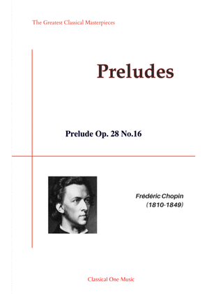 Book cover for Chopin-Prelude Op. 28 No.16 for piano solo