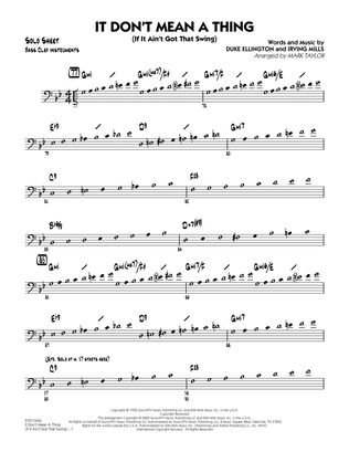 Book cover for It Don't Mean a Thing (If It Ain't Got That Swing) - Bass Clef Solo Sheet