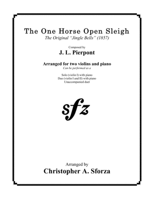 Book cover for The One Horse Open Sleigh, for two violins and piano