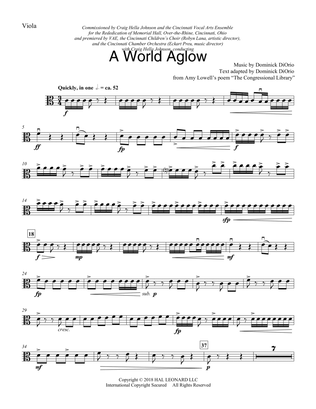 Book cover for A World Aglow - Viola