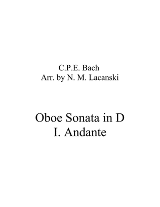 Book cover for Oboe Sonata in D I. Andante