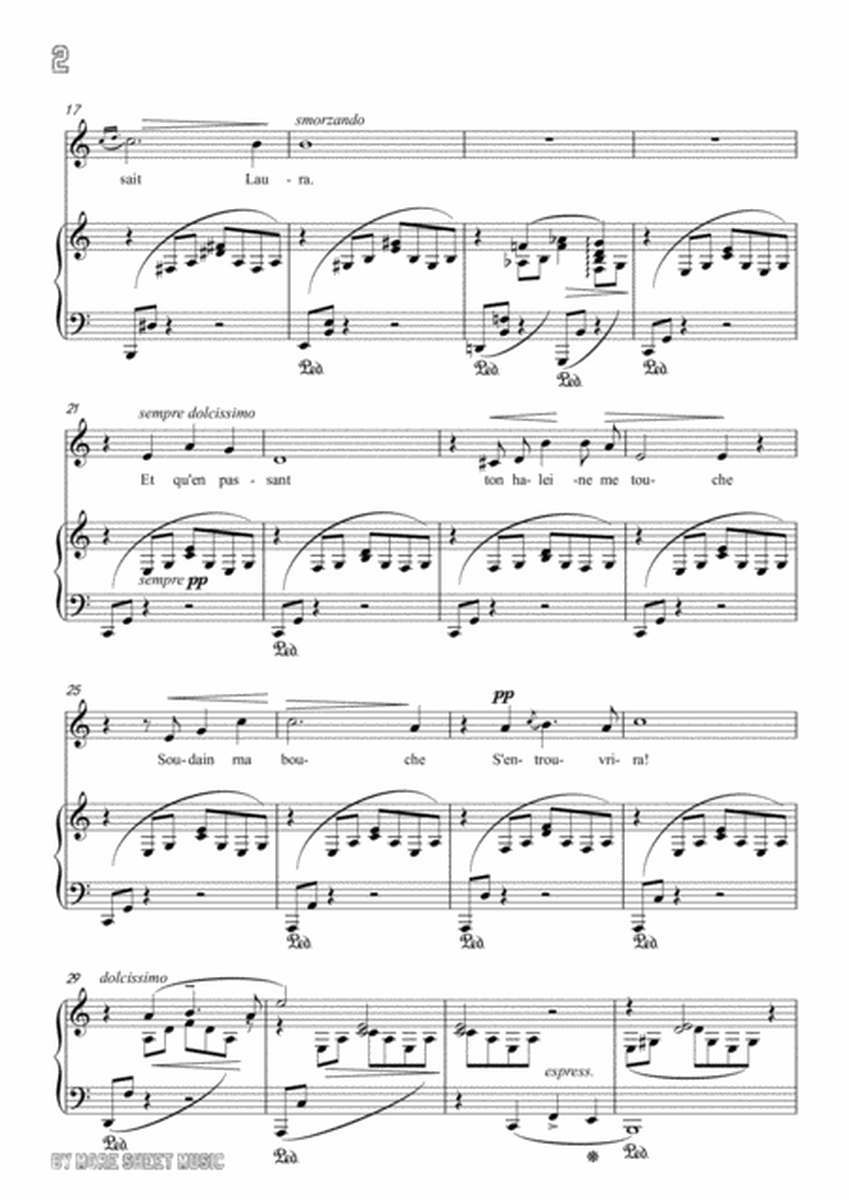 Liszt-Oh!Quand je dors in C Major,for Voice and Piano image number null