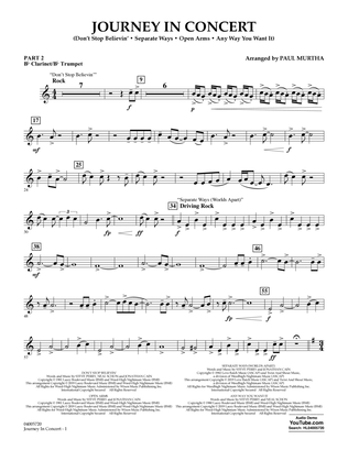Book cover for Journey in Concert (arr. Paul Murtha) - Pt.2 - Bb Clarinet/Bb Trumpet