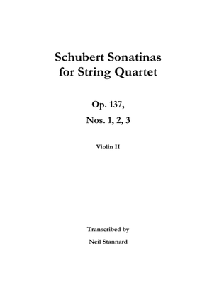 Book cover for Schubert Sonatinas Op. 137 for String Quartet VIOLIN II