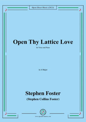 Book cover for S. Foster-Open Thy Lattice Love,in A Major
