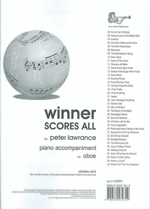 Book cover for Winner Scores All For Oboe Piano Accomp