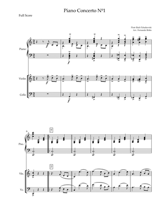 Book cover for Piano Concerto Nº 1 - 1st Mov. Theme (P. Tchaikovsky) for Piano Trio (C Major)