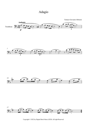 Book cover for Adagio (In G Minor) - Tomaso Giovanni Albinoni (Trombone)