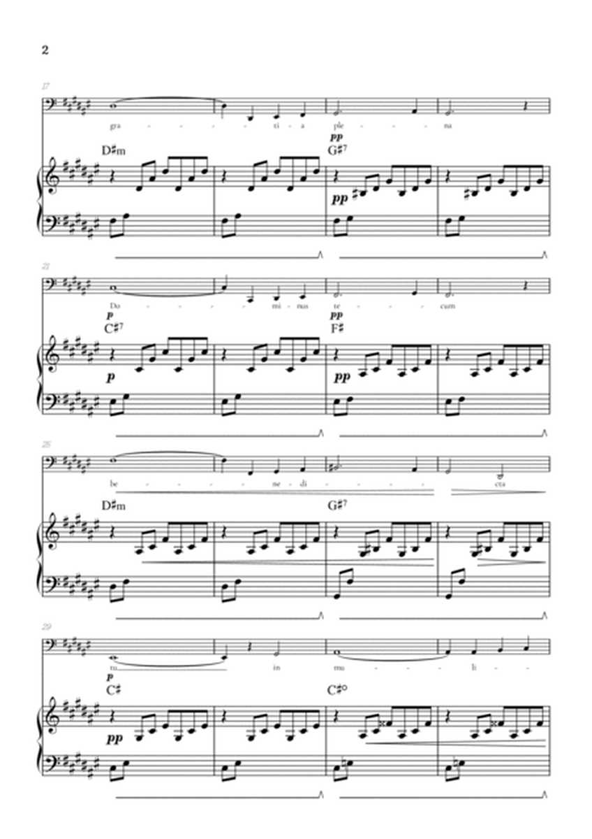Bach / Gounod Ave Maria in F sharp [F#] • baritone sheet music with piano accompaniment and chords image number null