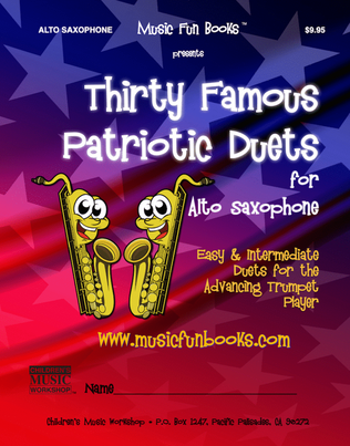 Book cover for Thirty Famous Patriotic Duets for Alto Saxophone