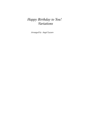 Book cover for Theme and Variations on Happy Birthday