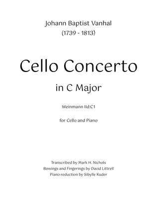 Vanhal Cello Concerto in C Major