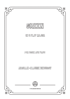 Book cover for Debussy-Green in B flat Major,for voice and piano