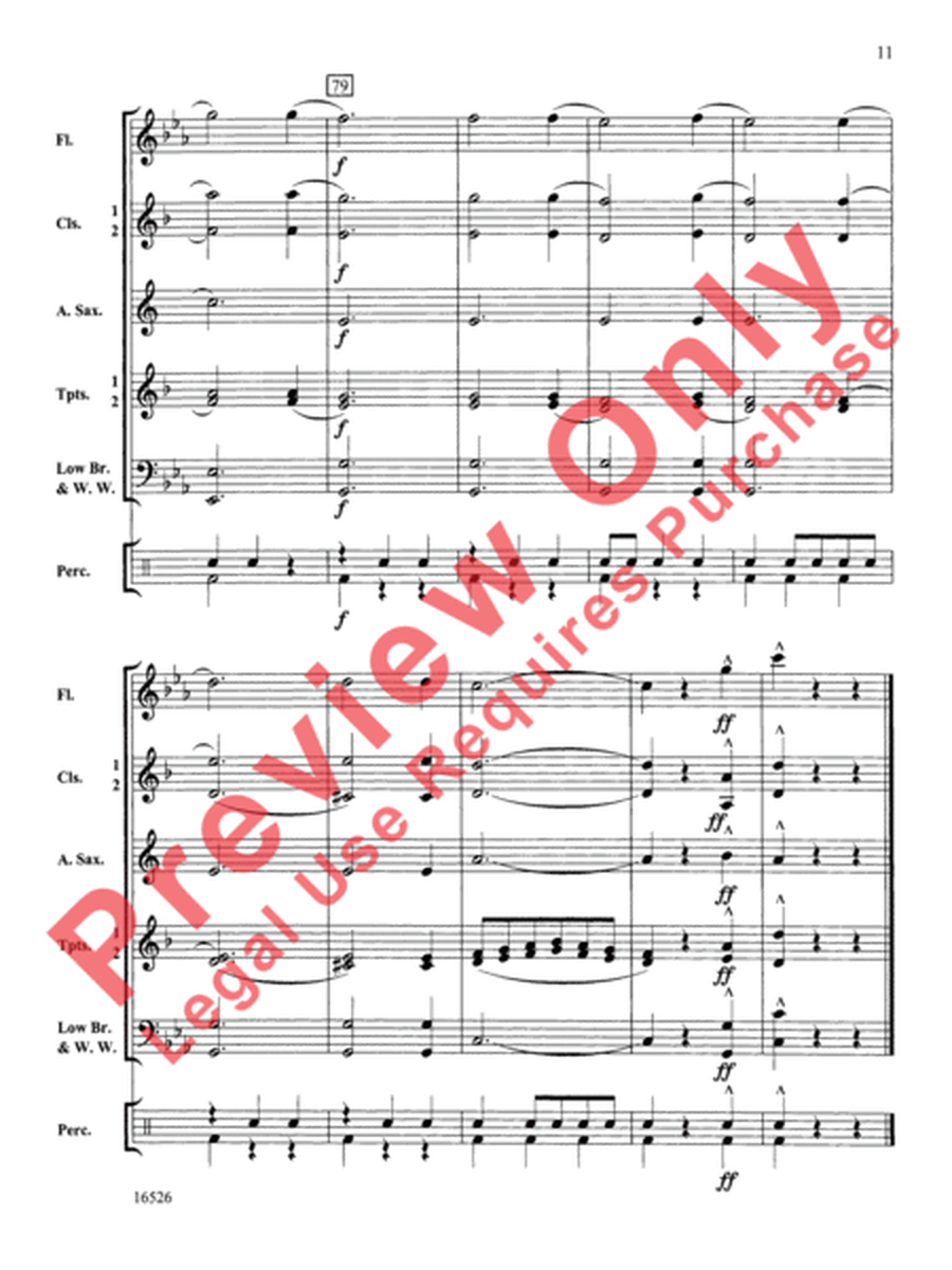 Theme from The Moldau by Bedrich Smetana Concert Band - Sheet Music