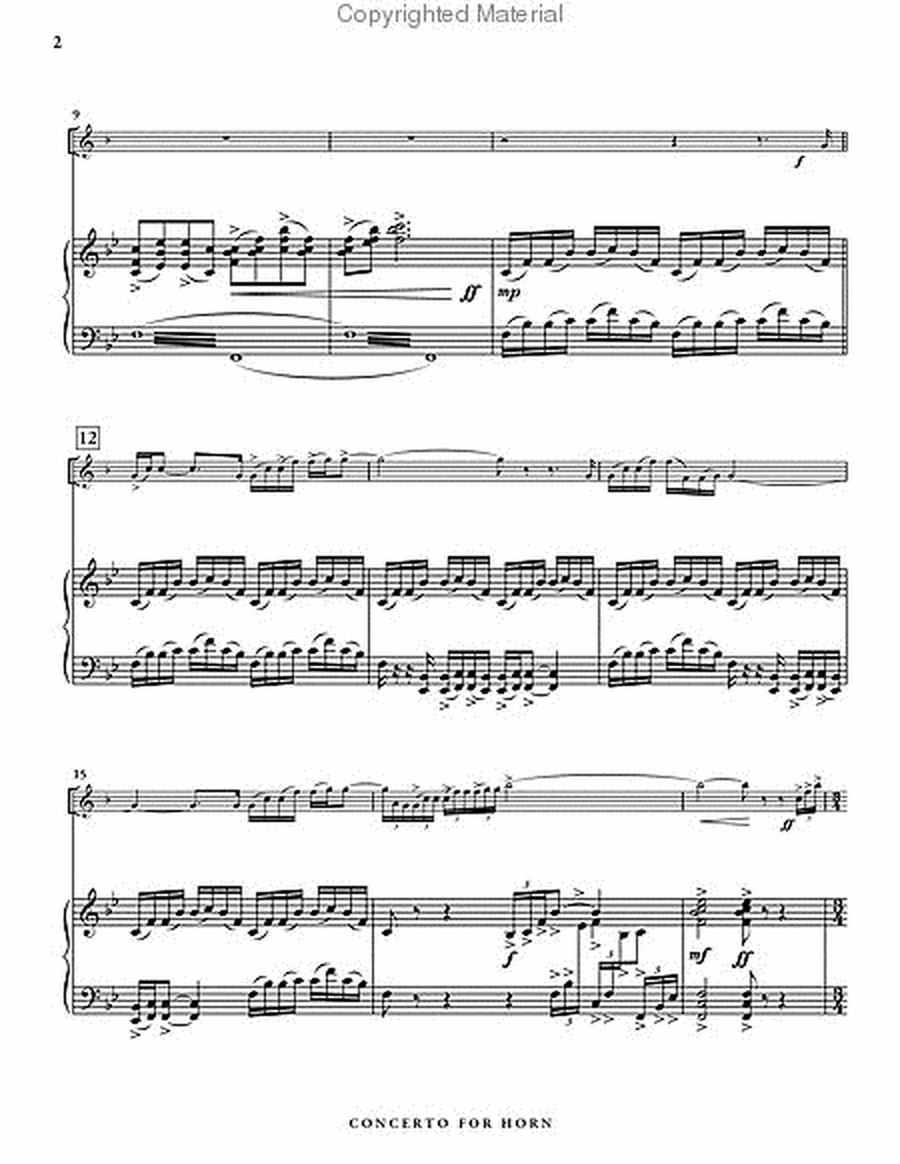 Concerto for Horn (piano reduction)