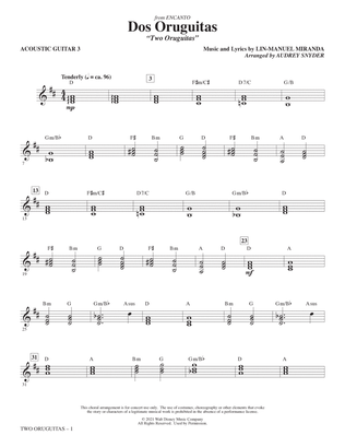 Book cover for Dos/Two Oruguitas (from Encanto) (arr. Audrey Snyder) - Guitar 3