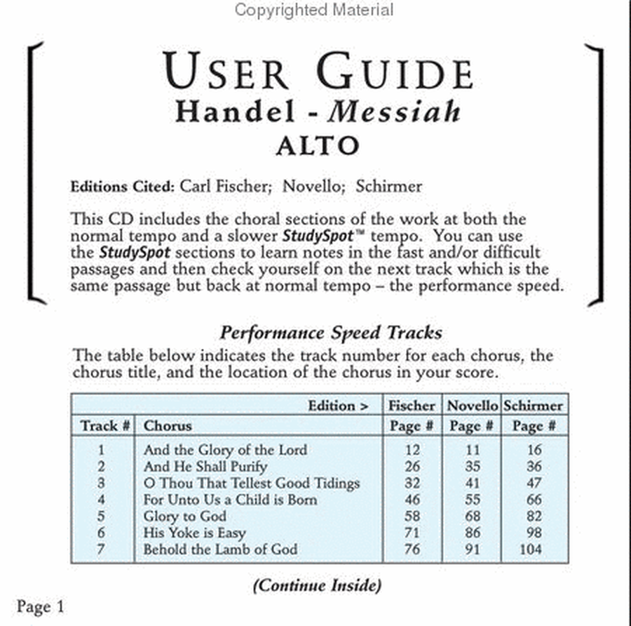 Messiah (CD only - no sheet music)