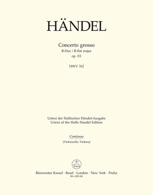 Concerto grosso B flat major, Op. 3/1 HWV 312