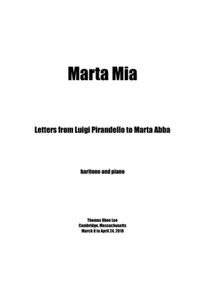 Book cover for Marta Mia (2018) for baritone and piano