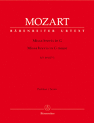 Book cover for Missa brevis G major, KV 49 (47 d)