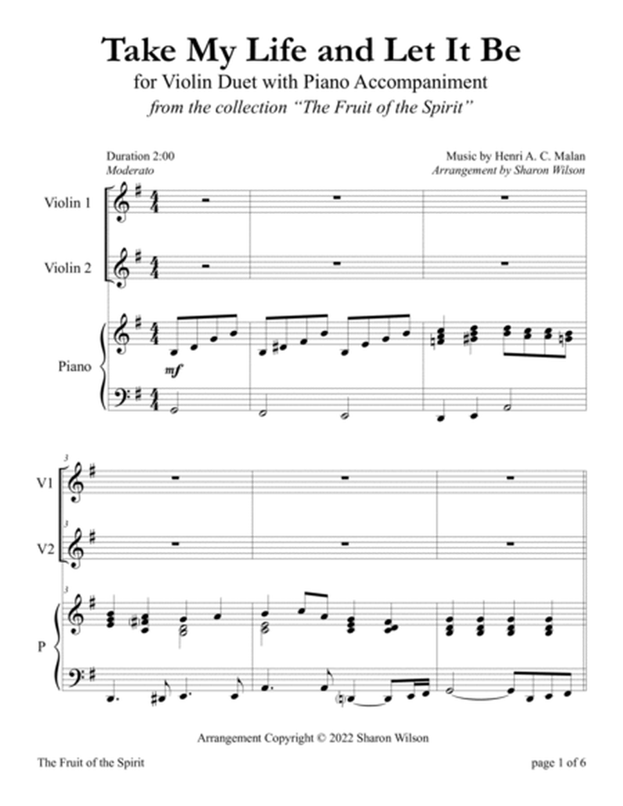 The Fruit of the Spirit (10 Hymns for Violin Duet with Piano Accompaniment) image number null