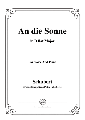 Schubert-An die Sonne,Op.118 No.5,in D flat Major,for Voice&Piano