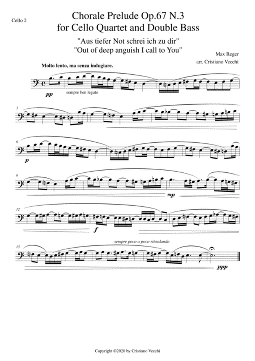 Chorale Prelude Op.67 N.3 for Cello Quartet and Double Bass image number null
